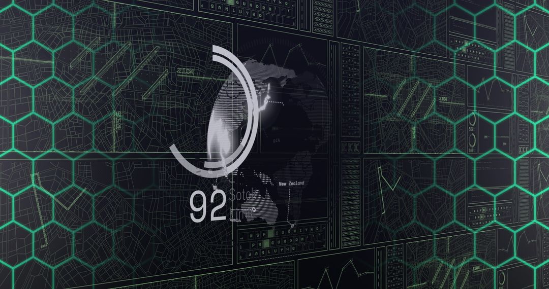 Digital Global Interface with Futuristic Data Insights