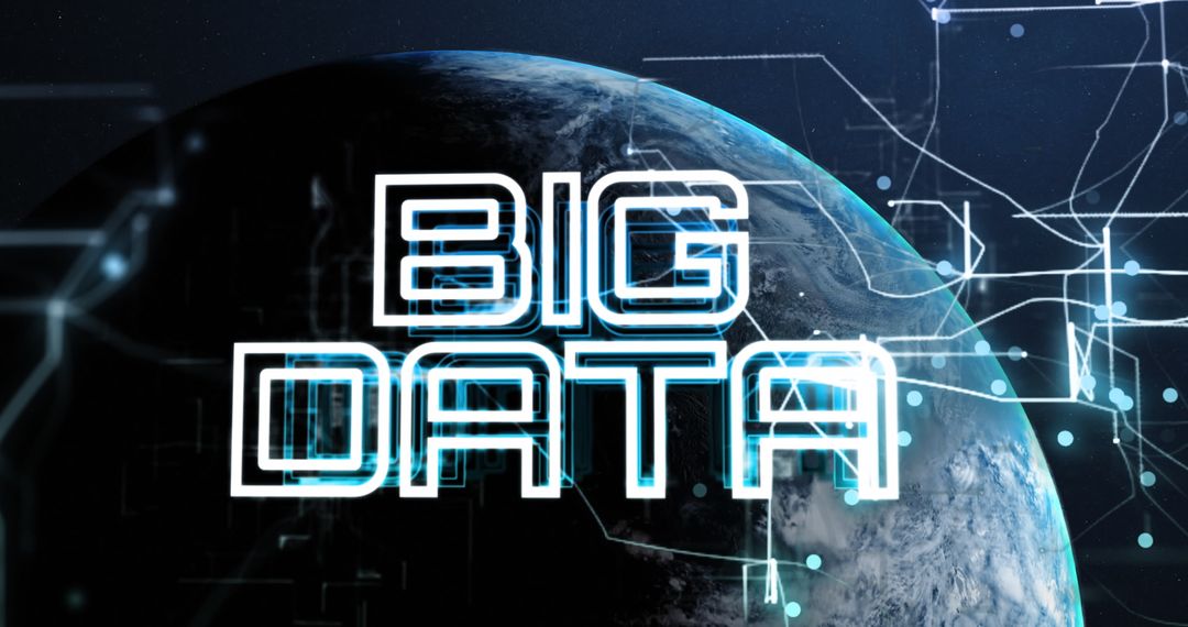 Big Data Concept Overlay with Earth and Digital Graphics