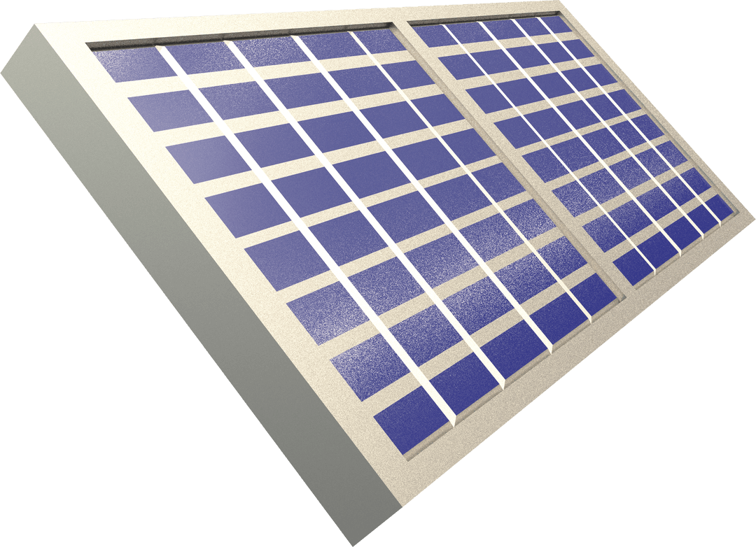Transparent Animation of Purple Metallic Solar Panel
