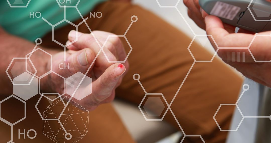 Diabetes Glucose Testing With Chemistry Concept Overlay