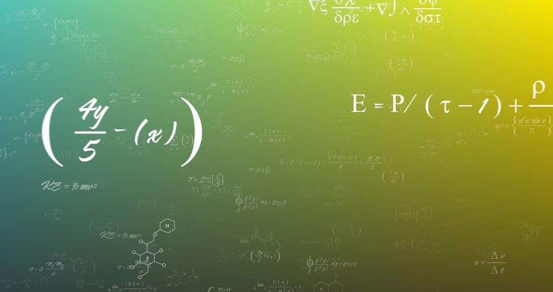 Scientific Formulas and Equations Green Gradient Background