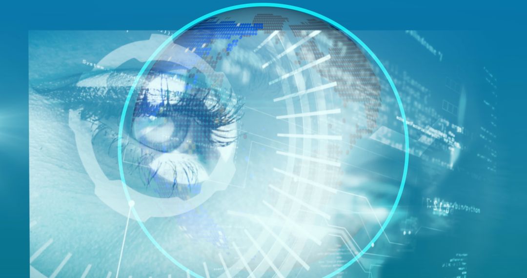 Futuristic Eye with Digital Interface Elements