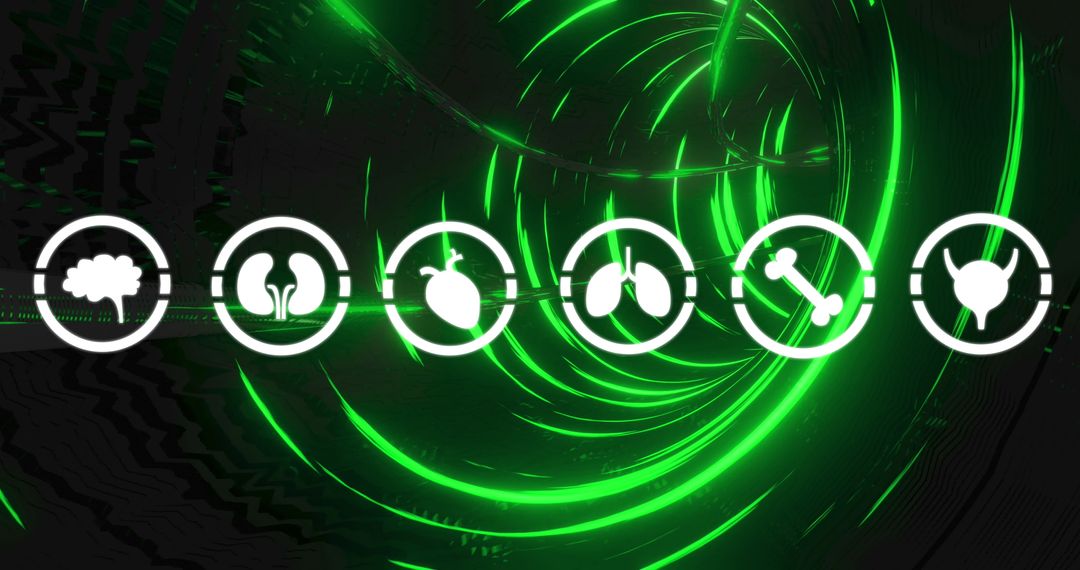 Conceptual Icons Representing Diverse Industries with Futuristic Design