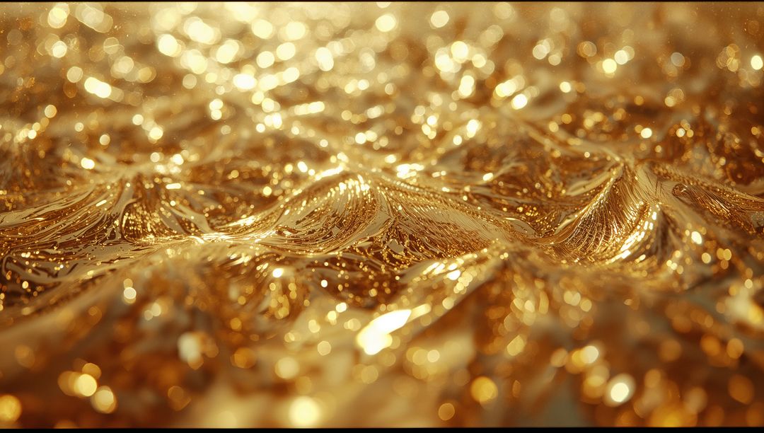 Shimmering Golden Ripples with Bokeh Highlights