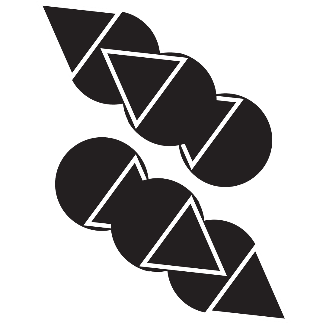 Digital Abstract Black and White Geometric Shape on Transparent Background