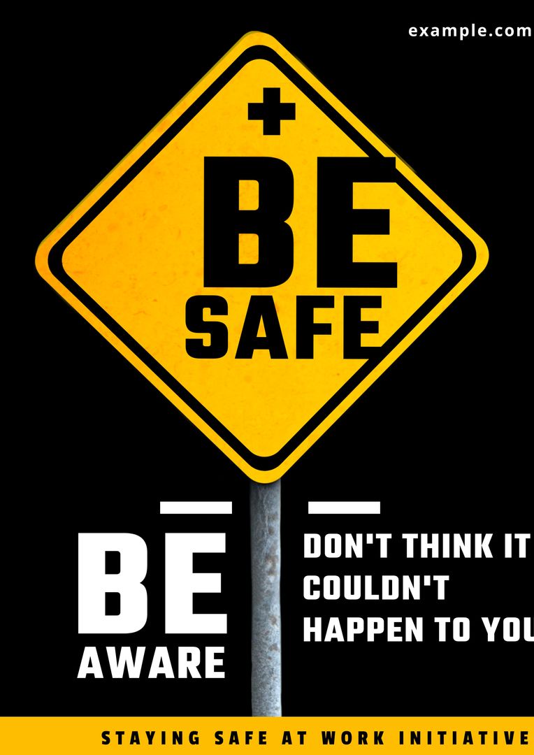 Bold BE SAFE Sign Promoting Workplace Safety and Awareness - Download Free Stock Templates Pikwizard.com