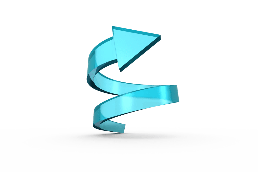 Blue Transparent Spiral Arrow Dynamic Design Template