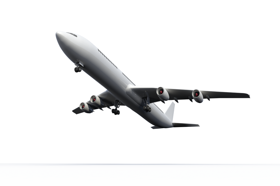 White Airplane Taking Off on Transparent Background, Digital Illustration - Download Free Stock Images Pikwizard.com