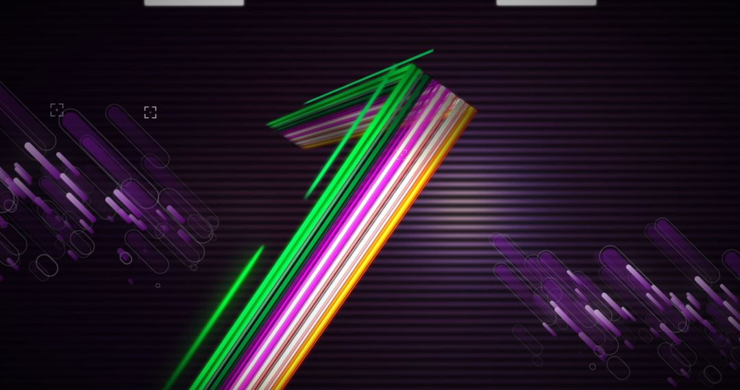 Neon Gradient START Symbol in Abstract Tech Viewfinder Style