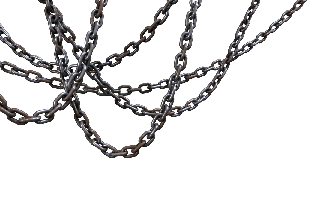 3D Image of Various Interconnected Metallic Chains on Transparent Background - Download Free Stock Images Pikwizard.com