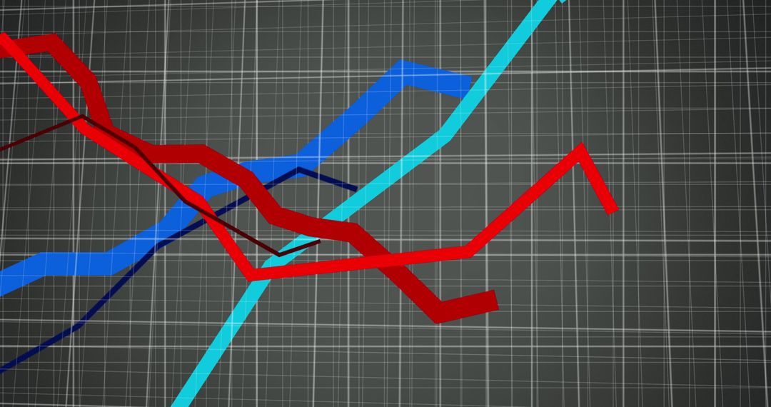 Dynamic Graph Lines Over Digital Grid Background