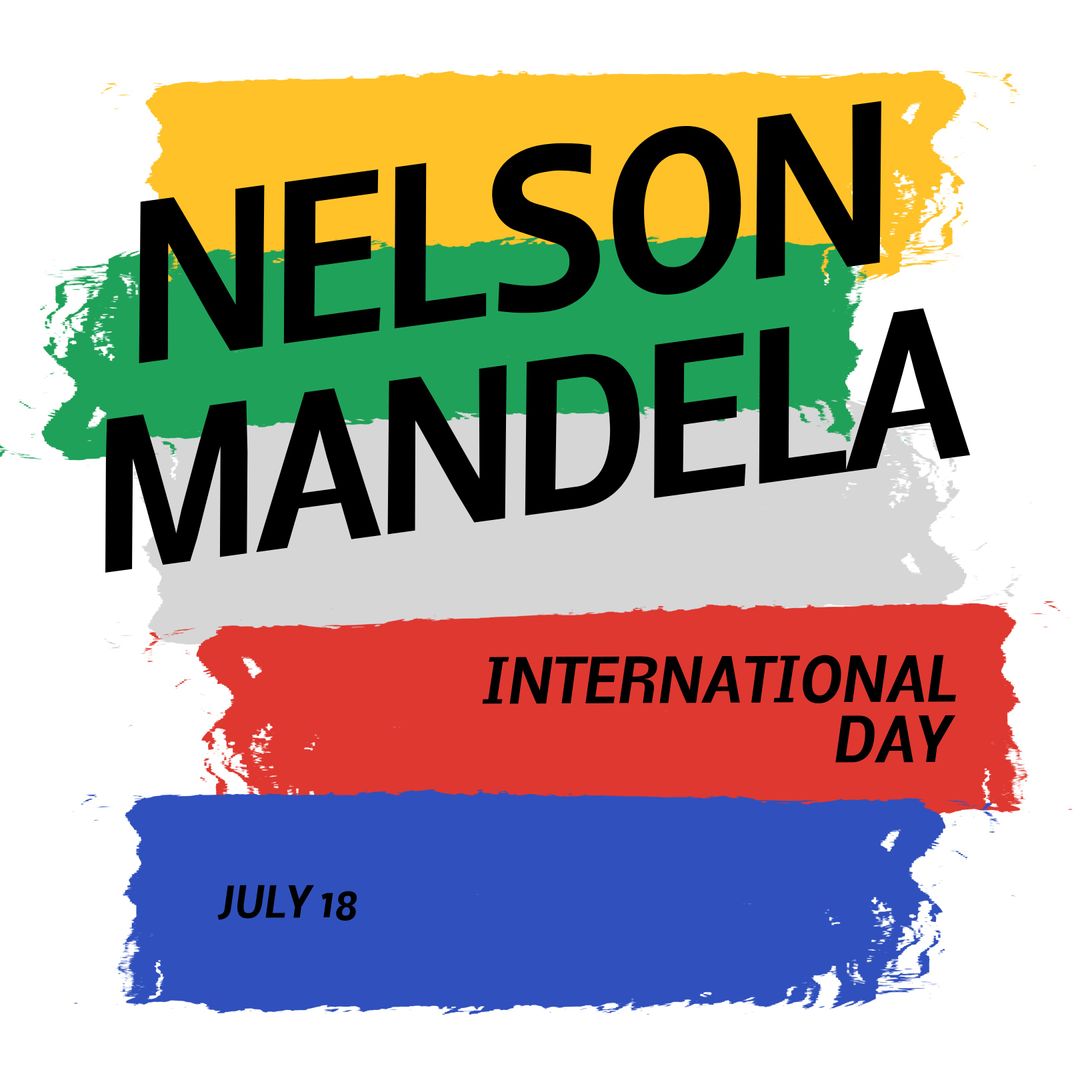 Nelson Mandela International Day Poster with Colorful Abstract Design