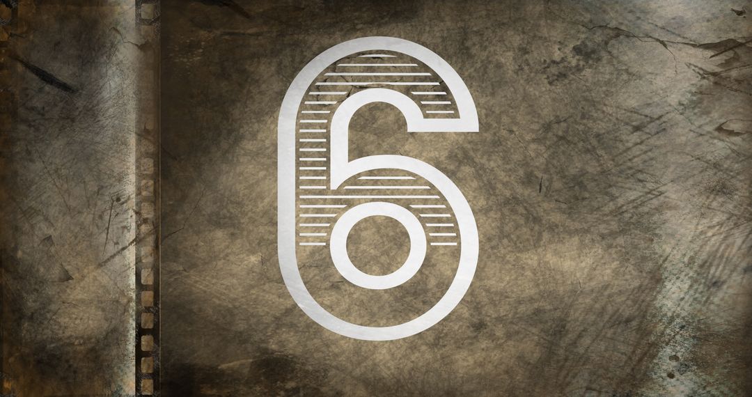 Number Six on Grunge Metallic Textured Background - Free Images, Stock Photos and Pictures on Pikwizard.com