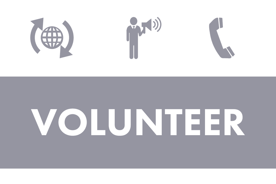 Digital Volunteer Banner with Icons on Transparent Background