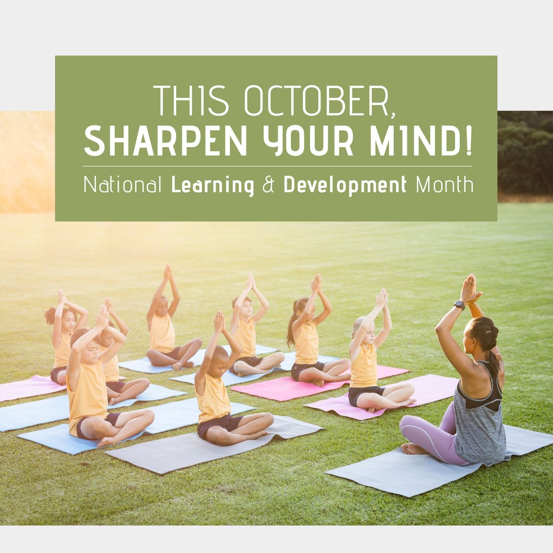 Yoga Instructor Teaching Multiracial Students in Outdoor Class