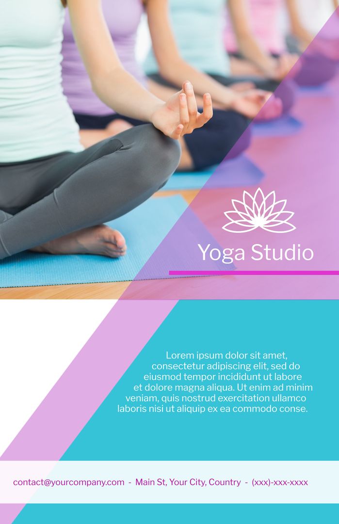 Serene Yoga Studio Flyer for Meditation and Fitness Promotions - Download Free Stock Templates Pikwizard.com