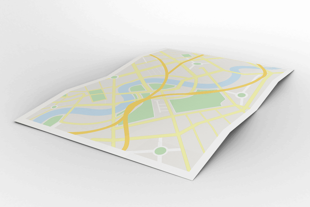 City Map on Transparent Background for Travel and Navigation