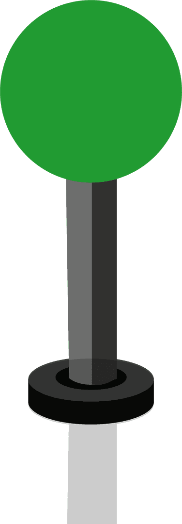 Minimalist Green Geometric Disc on Pole with Transparent Background