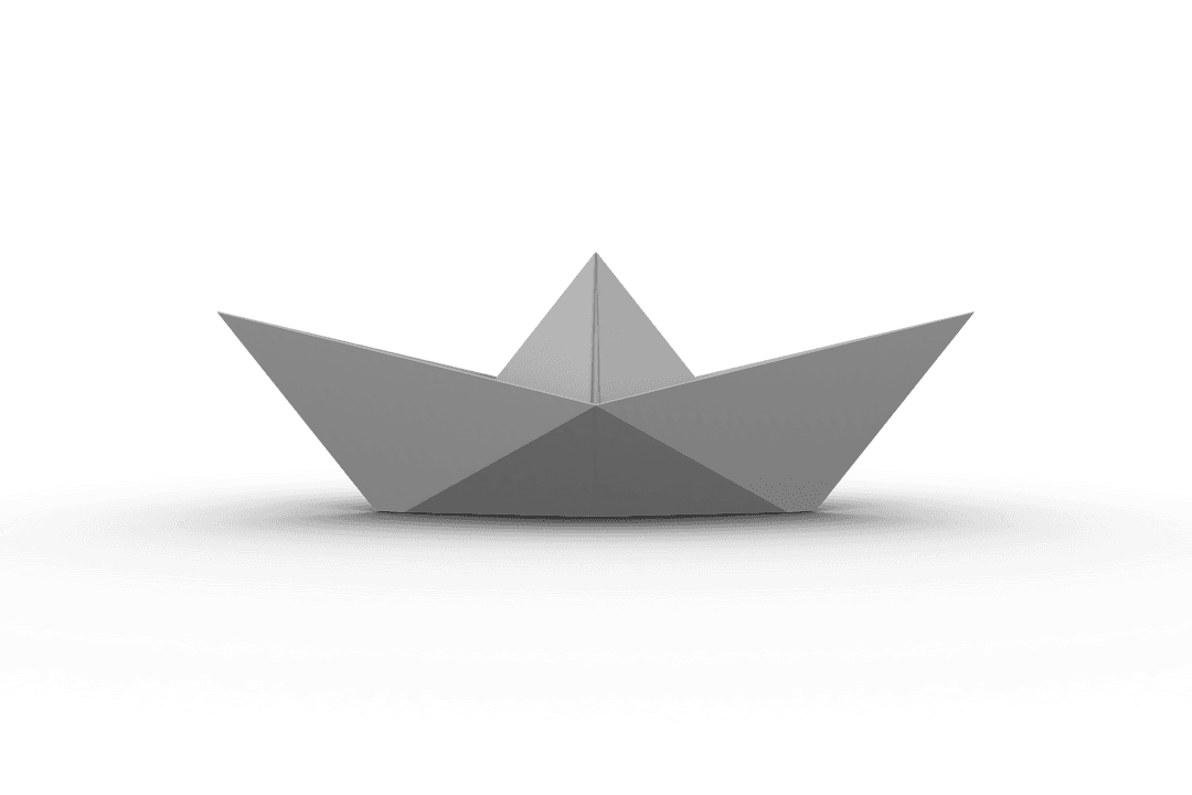 Transparent Digital Paper Ship Illustration Isolated Vector