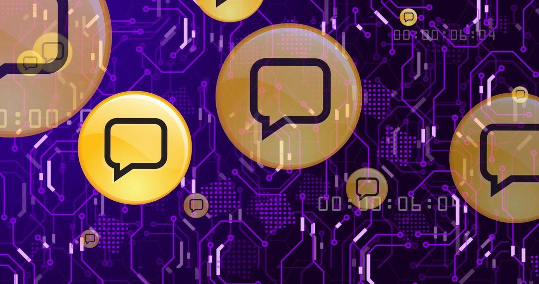 Media Icons Floating Over Digital Networking Framework