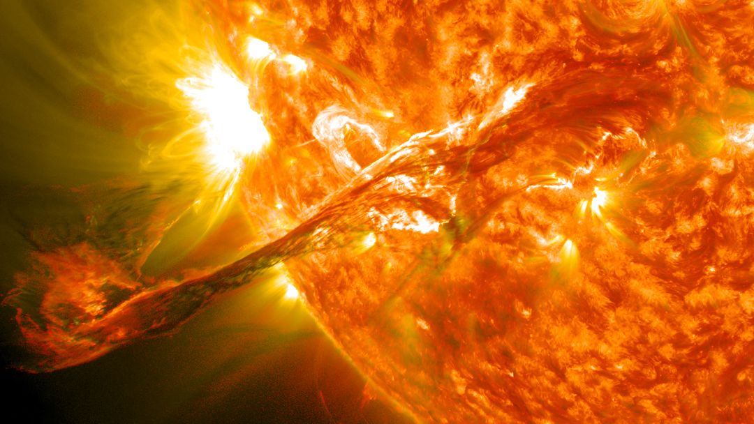Magnificent CME Erupts on the Sun - August 31 - Free Images, Stock Photos and Pictures on Pikwizard.com