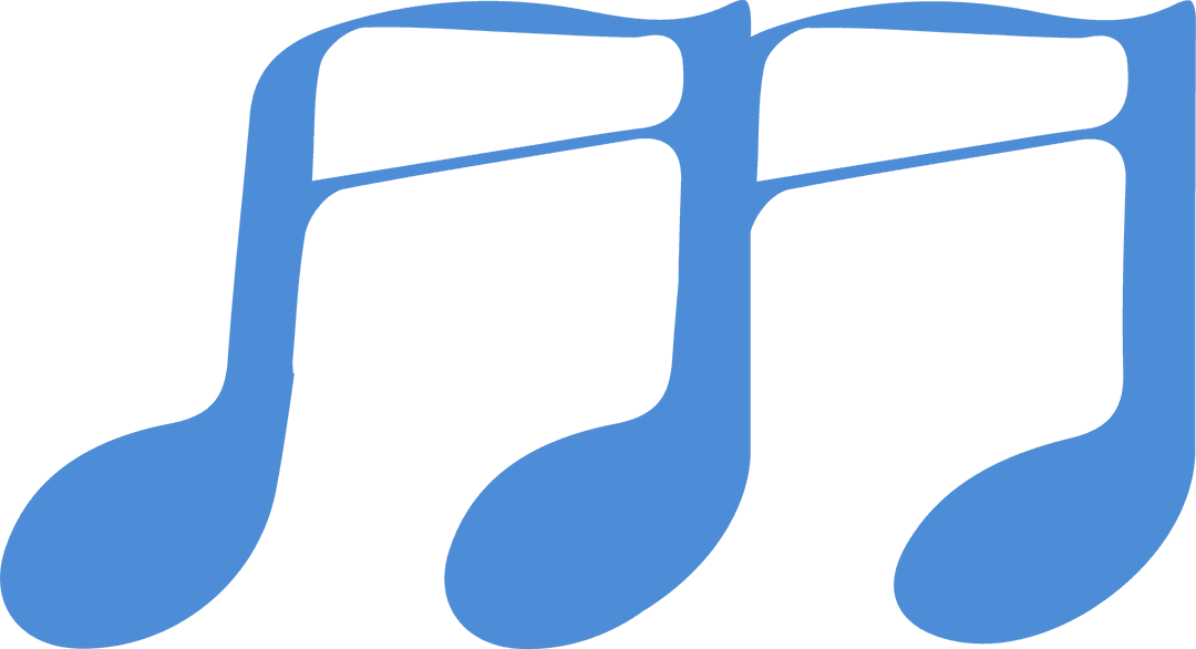 Floating Blue Eighth Notes on Transparent Background