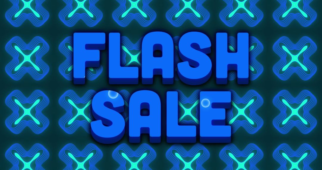 Vibrant Flash Sale Advertisement with Blue Digital Design