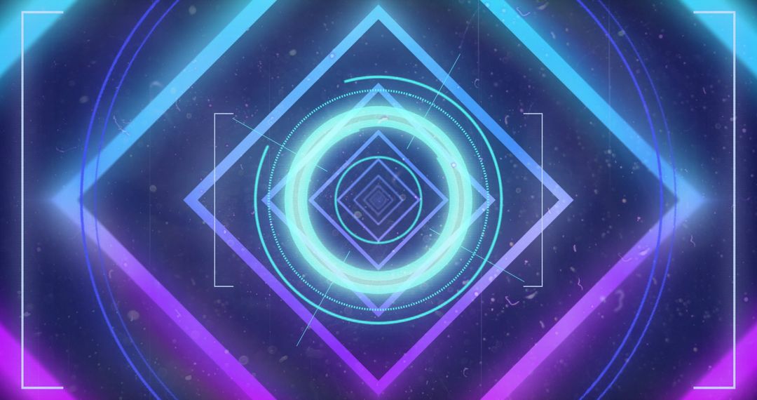 Futuristic Glowing Shapes Hologram with Digital Effects