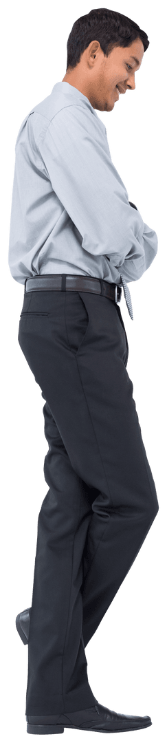 Smiling Biracial Businessman Standing with Confidence on Transparent Background