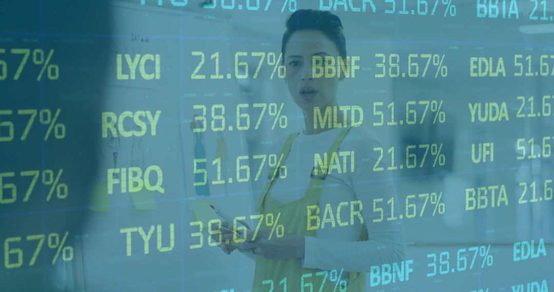 Business Professional Reviewing Stock Market Digital Interface