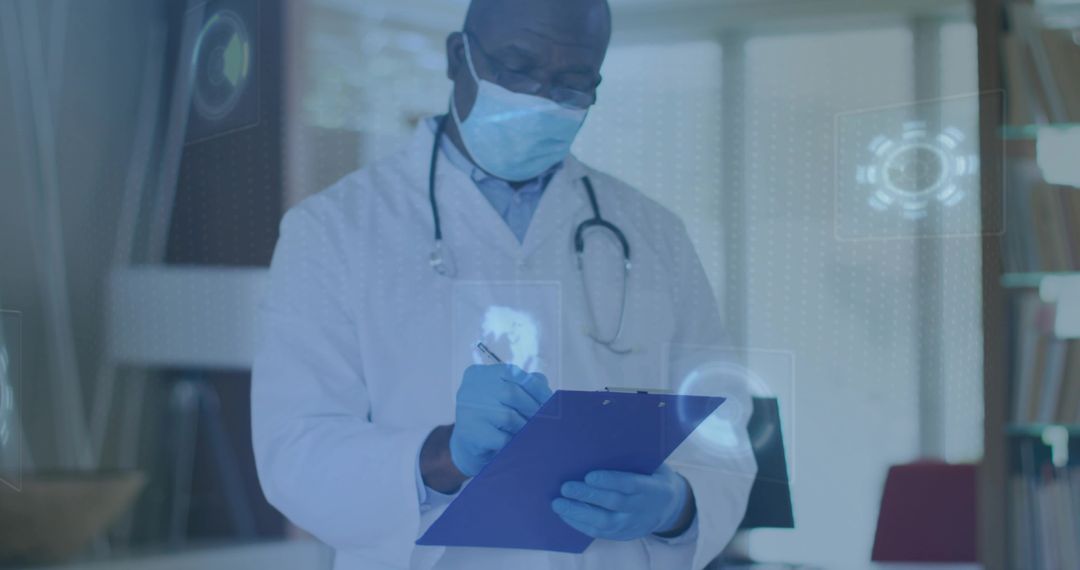 Doctor Analyzing Digital Patient Data in Modern Healthcare Setting