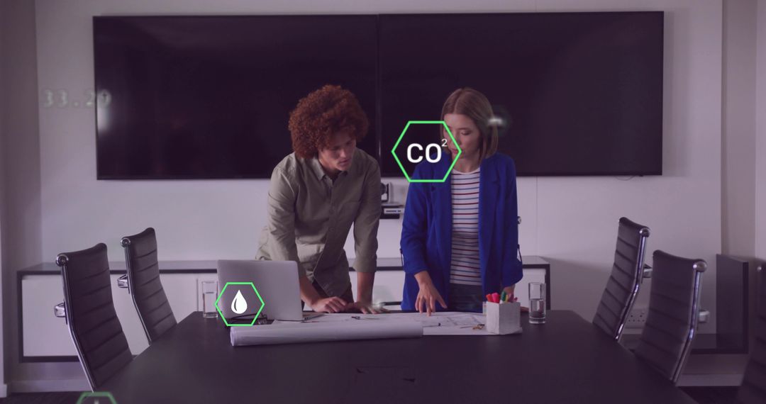 Business Meeting: Colleagues Analyzing Environmental Data