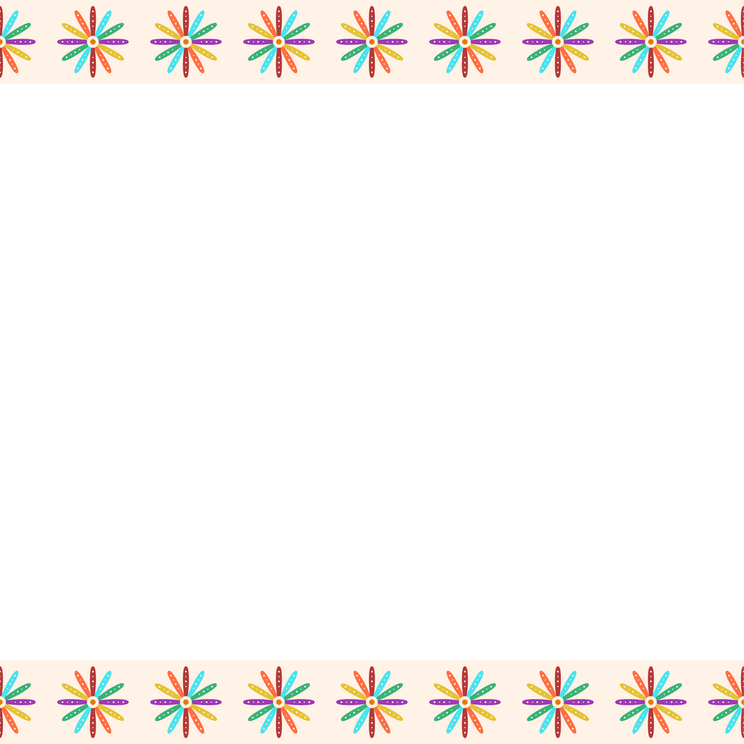 Banner with Colorful Floral Pattern and Transparent Background