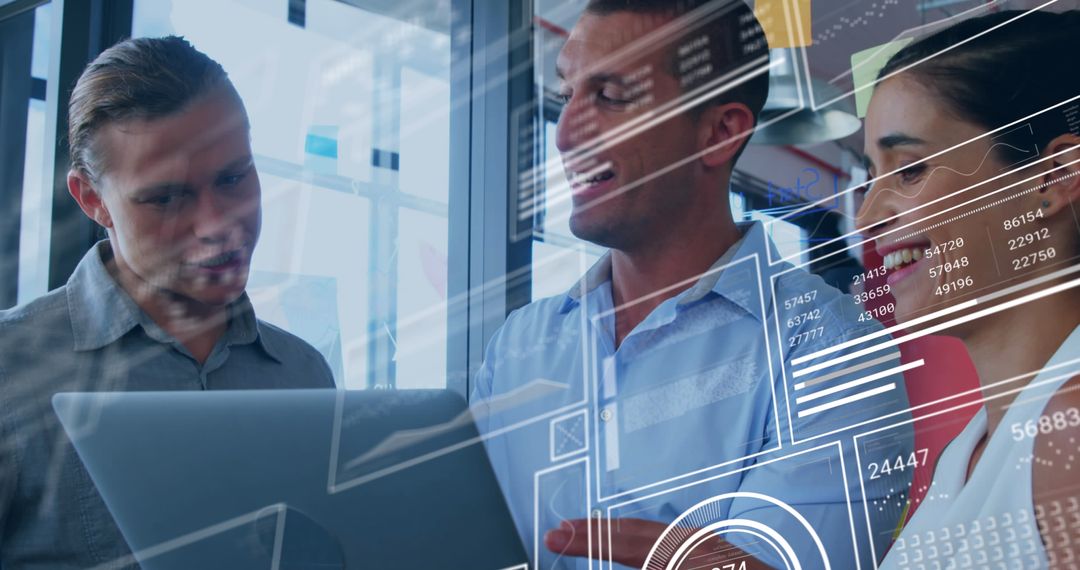 Digital Business Meeting with Diverse Team Collaborating on Reports