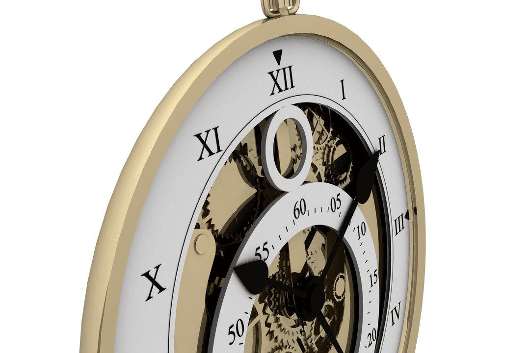 Transparent Pocket Watch with Intricate Gear Design