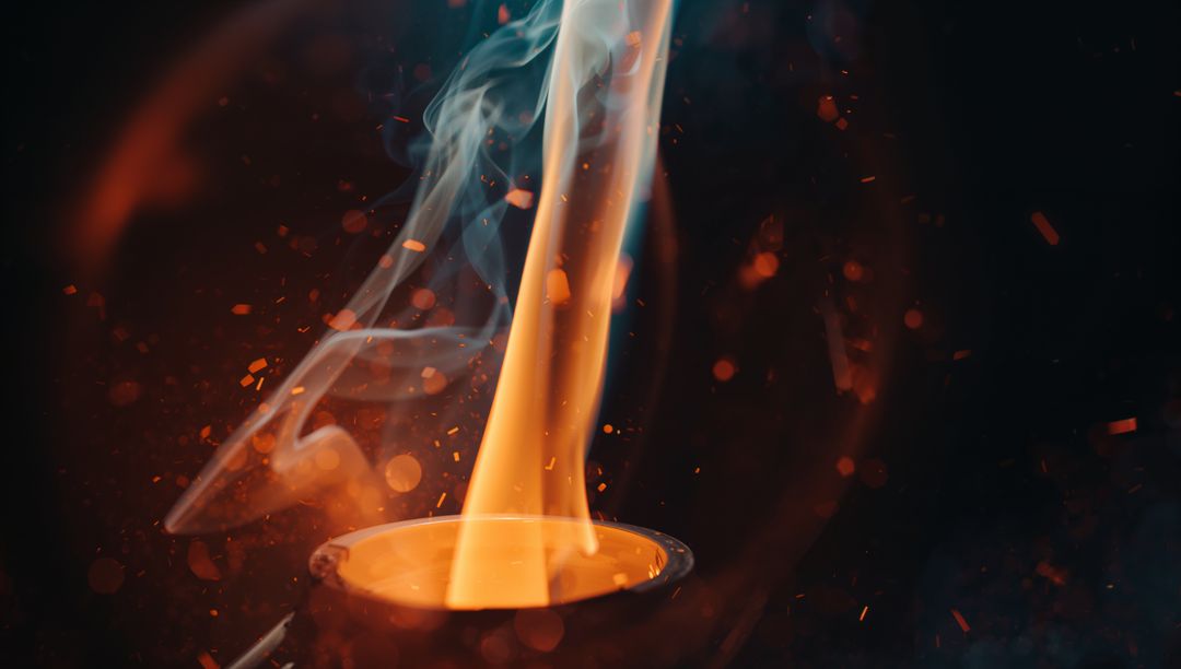 Experimental Flames and Smoke with Upward Motion