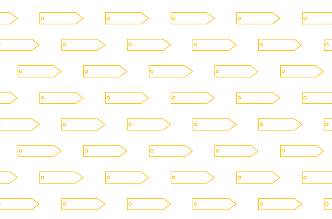 Repeating Transparent Yellow Tags Vector Pattern Illustration