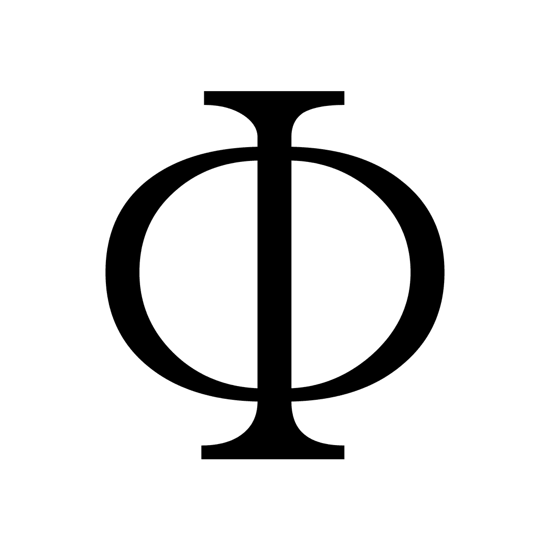 Black Transparent Phi Symbol on White Background