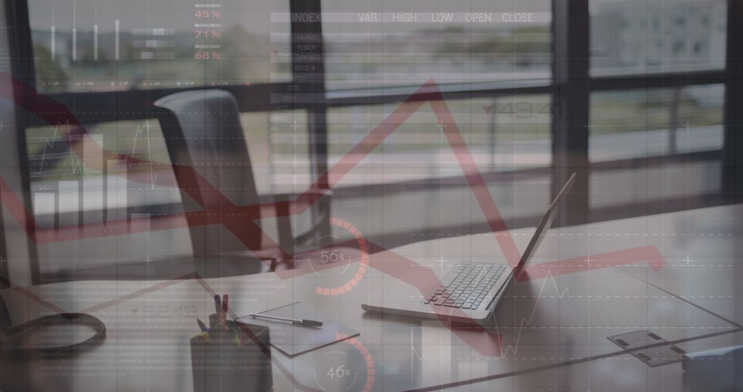 Stock Market Analysis Displayed on Office Desk