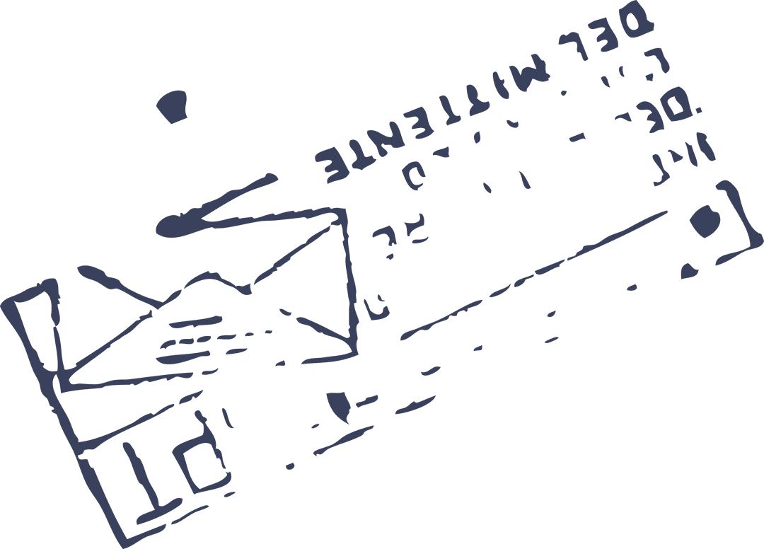 Envelope Sketch with Ink Marks on Transparent Background