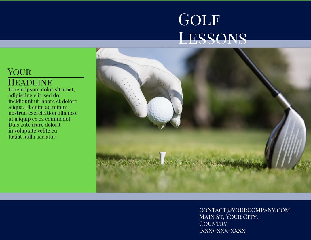 Promotional Design for Golf Lessons Offering Precision and Focus