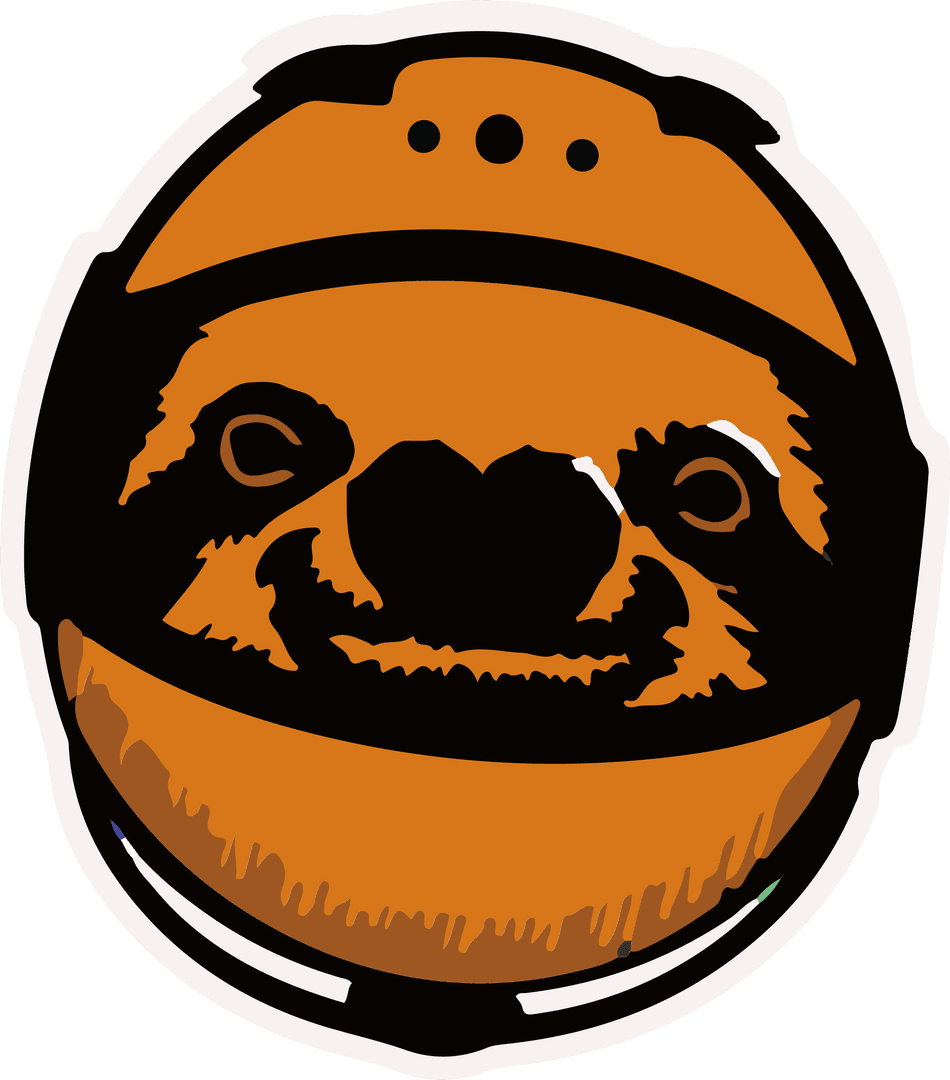 Playful Sloth Basketball Art on Transparent Background