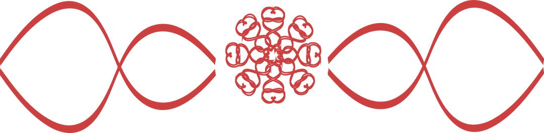 Decorative Red Pattern Banner on Transparent Background