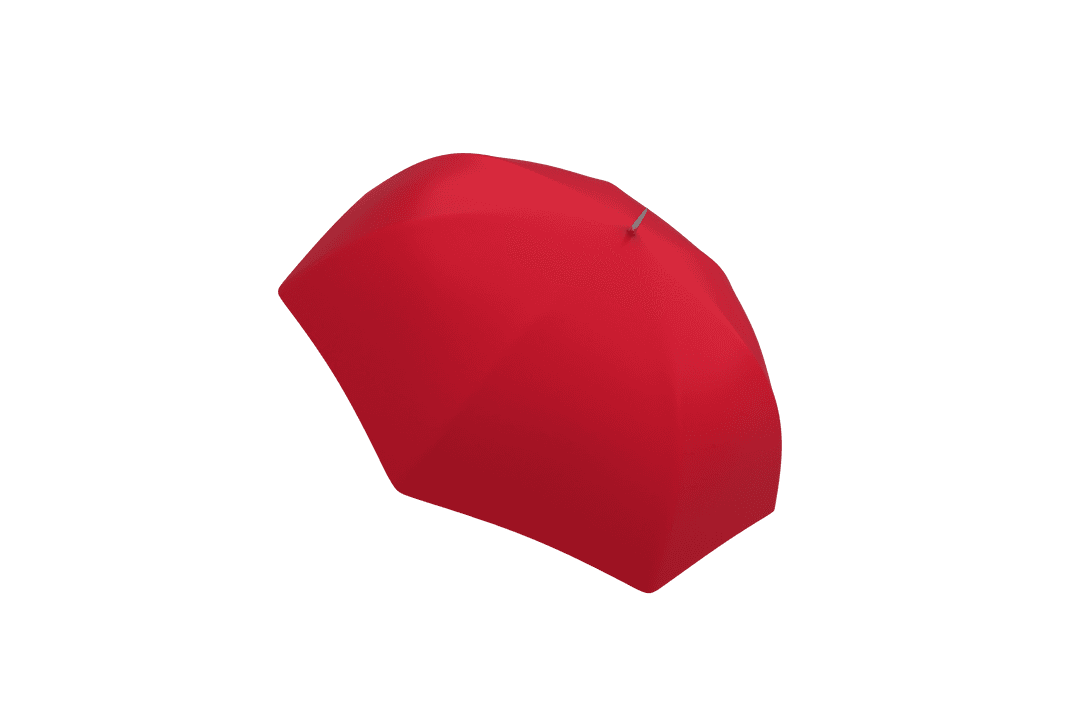 Open Red Umbrella Digital Illustration on Transparent Background