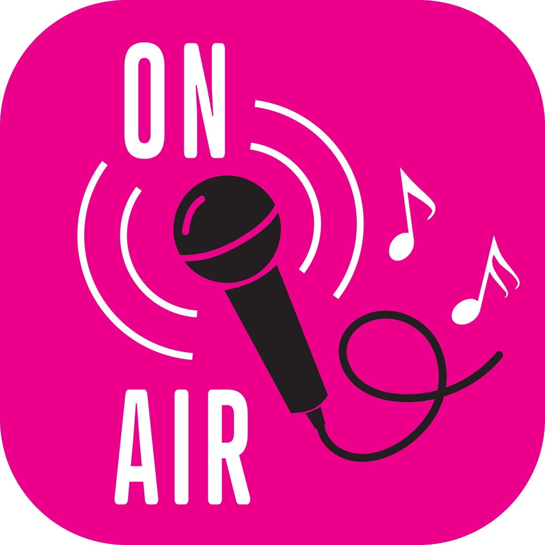 Microphone with On Air Text on Transparent Background