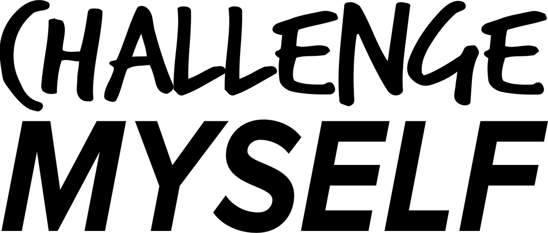 Challenge Myself Black Text on Transparent Background