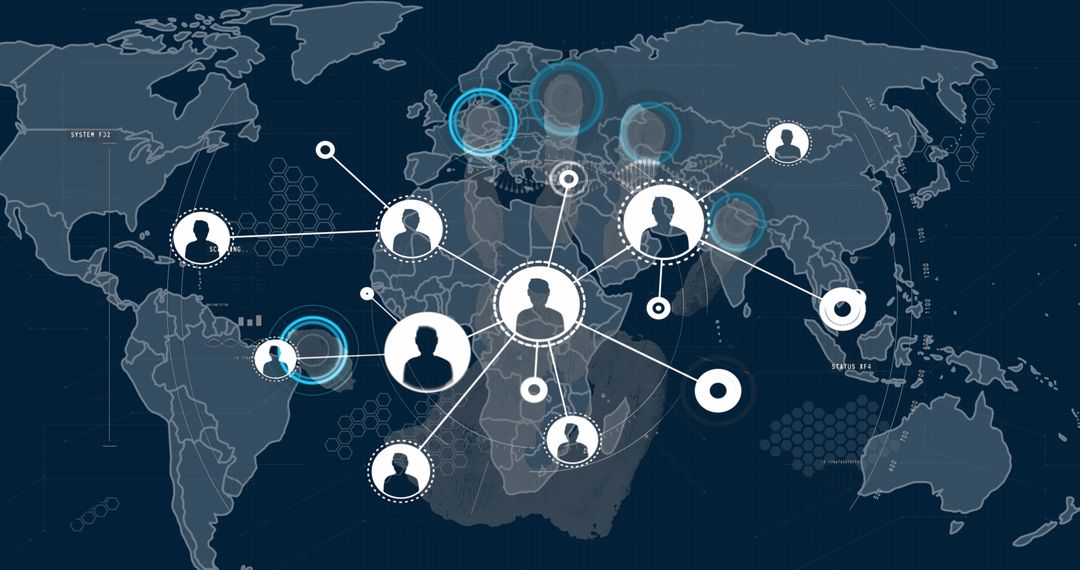 Global Network Connections Concept over World Map