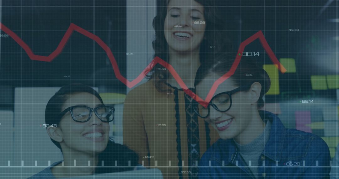 Young Professionals Analyzing Financial Data in Modern Office Environment