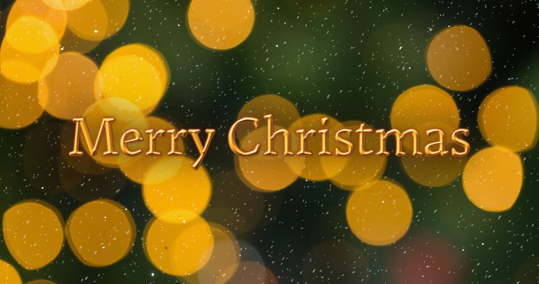 Merry Christmas Text with Snowy Bokeh Background