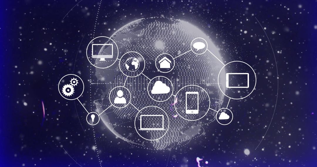 Connected Digital Network Around Globe